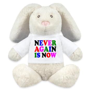 Never again is now - MiniFeet® RecycelHase® Bunny Cream - white - Front