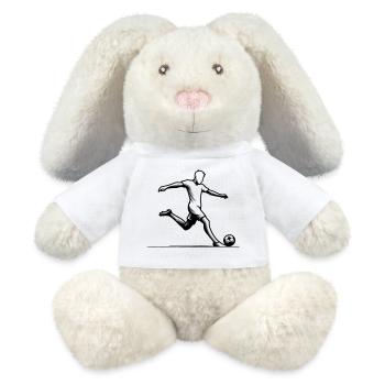 Minimalist Football Player Silhouette - black - MiniFeet® RecycelHase® Bunny Cream - white - Front