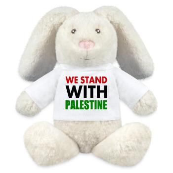 We stand with palestine - Lapin en peluche recyclé MiniFeet® Crème - blanc - Devant