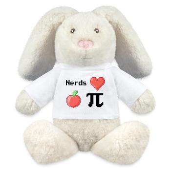 Les nerds adorent Apple Pi Pi Dictons Math S Pixel - Lapin en peluche recyclé MiniFeet® Crème - blanc - Devant