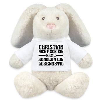 First name Chris Christian - MiniFeet® RecycelHase® Bunny Cream - white - Front