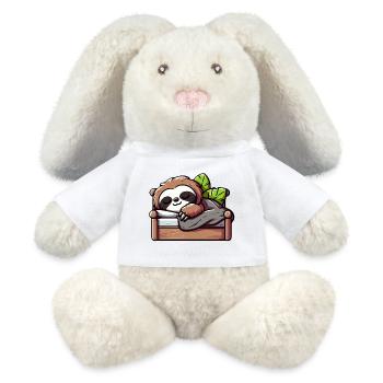 Entspanntes Faultier - Gemütliches Nickerchen - MiniFeet® RecycelHase® Creme - Weiß - Vorne