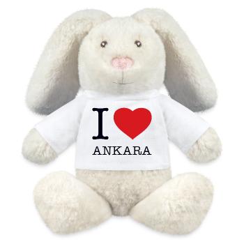 I LOVE ANKARA - MiniFeet® RecycelHase® Bunny Cream - white - Front