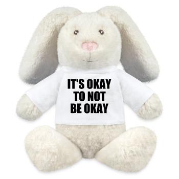 it's okay to not be okay - Lapin en peluche recyclé MiniFeet® Crème - blanc - Devant