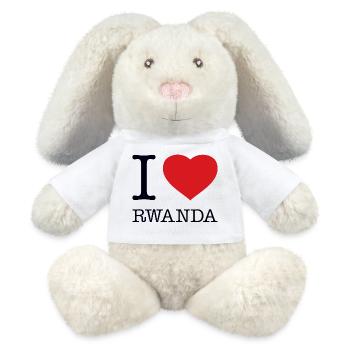 I LOVE RWANDA - MiniFeet® RecycelHase® Creme - Weiß - Vorne