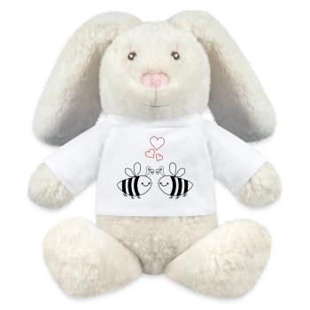 bienen liebe - MiniFeet® RecycelHase® Creme - Weiß - Vorne