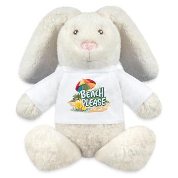 Sommer - Strand bitte - MiniFeet® RecycelHase® Creme - Weiß - Vorne