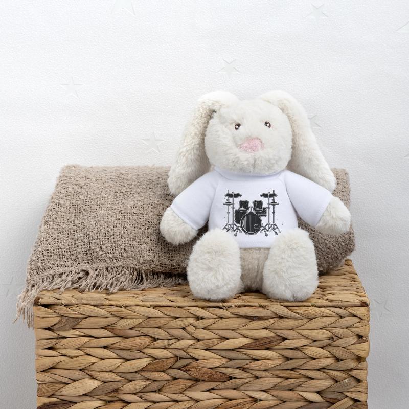 Percussion Lapin en peluche recyclé MiniFeet® Crème