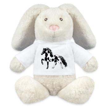 Spotted Saddlehorse – Elegantes Gangpferd Pinto - MiniFeet® RecycelHase® Creme - Weiß - Vorne