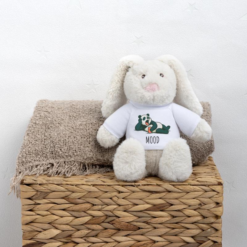 Panda décontracté avec design de boisson Lapin en peluche recyclé MiniFeet® Crème