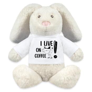 I live on Coffee - MiniFeet® RecycelHase® Bunny Cream - white - Front