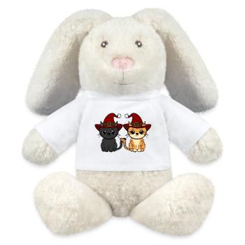 Chats Noël - Lapin en peluche recyclé MiniFeet® Crème - blanc - Devant
