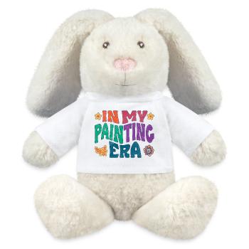 in_my_painting_era_dark_Kopie - Lapin en peluche recyclé MiniFeet® Crème - blanc - Devant