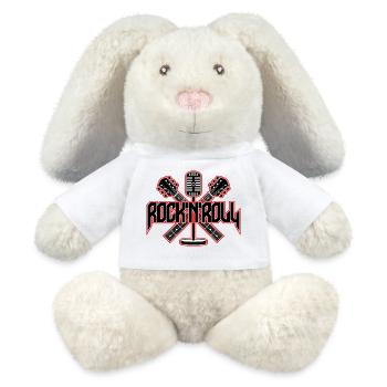 RocknRoll-Mikrofon und Gitarren-Emblem - MiniFeet® RecycelHase® Creme - Weiß - Vorne