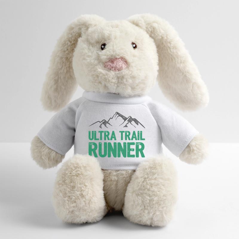 Coureur d’ultra-trail Lapin en peluche recyclé MiniFeet® Crème