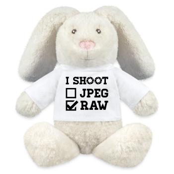 I Shoot – Photographe photo - Lapin en peluche recyclé MiniFeet® Crème - blanc - Devant