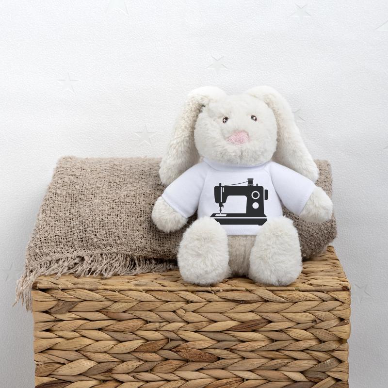machine à coudre Lapin en peluche recyclé MiniFeet® Crème