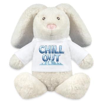 Chill Out Berge Winter Outdoor Design - MiniFeet® RecycelHase® Creme - Weiß - Vorne