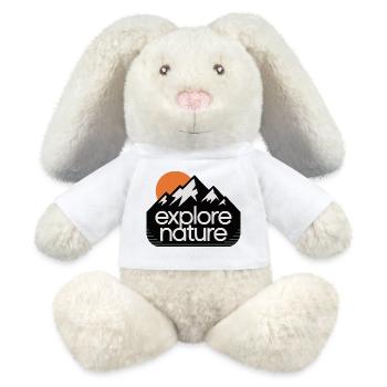 Découvrez la nature des montagnes Coucher du soleil - Lapin en peluche recyclé MiniFeet® Crème - blanc - Devant