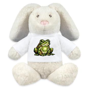 Kiwi-Frosch-Kubismus-Version - MiniFeet® RecycelHase® Creme - Weiß - Vorne