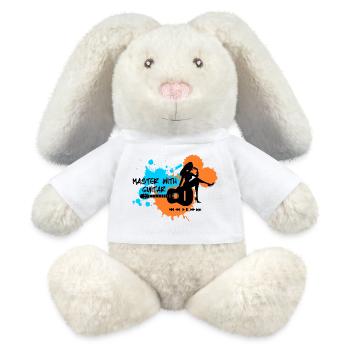 Maître à la guitare - Blue Orange - Lapin en peluche recyclé MiniFeet® Crème - blanc - Devant