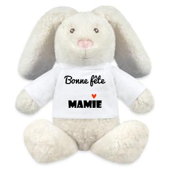 GRANNY. MAMMA. GRANDMOTHER. MOTHER'S DAY. GIFT - MiniFeet® RecycelHase® Bunny Cream - white - Front