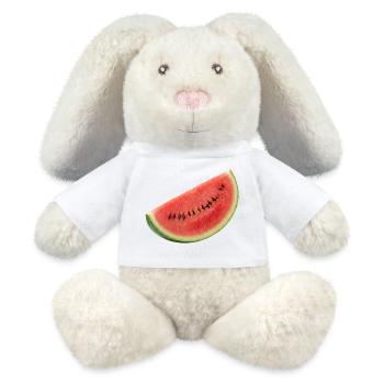 Pastèque, melon frais été - Lapin en peluche recyclé MiniFeet® Crème - blanc - Devant