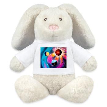 Galaxie colorée - Lapin en peluche recyclé MiniFeet® Crème - blanc - Devant