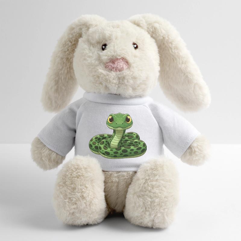 Serpent de dessin animé mignon Lapin en peluche recyclé MiniFeet® Crème