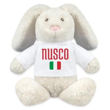 Nusco Italienische Flagge - MiniFeet® RecycelHase® Creme - Weiß - Vorne