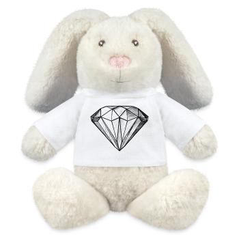 Diamant Edelstein Kristall Design - Illustration - MiniFeet® RecycelHase® Creme - Weiß - Vorne