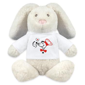 Le chef étoilé - Lapin en peluche recyclé MiniFeet® Crème - blanc - Devant