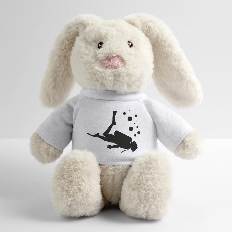 diver Lapin en peluche recyclé MiniFeet® Crème