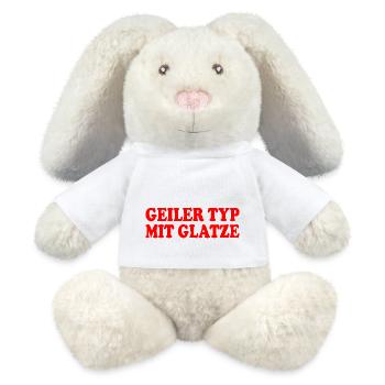 geiler typ mit glatze - MiniFeet® RecycelHase® Creme - Weiß - Vorne