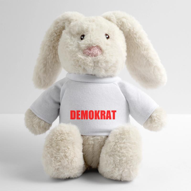 Démocrate Lapin en peluche recyclé MiniFeet® Crème