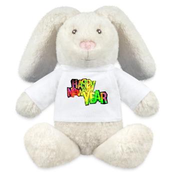 Happy New Year - MiniFeet® RecycelHase® Creme - Weiß - Vorne