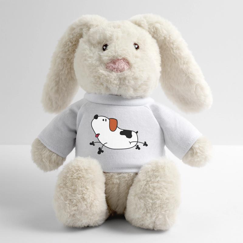 Süßer Comic Hund MiniFeet® RecycelHase® Creme