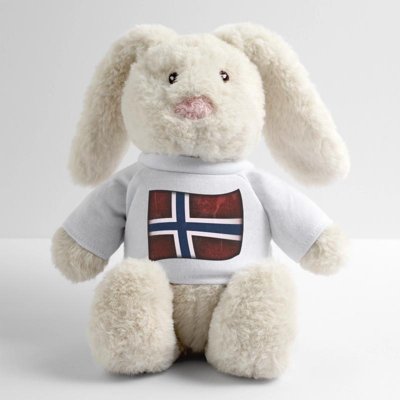 Drapeau norvégien Lapin en peluche recyclé MiniFeet® Crème