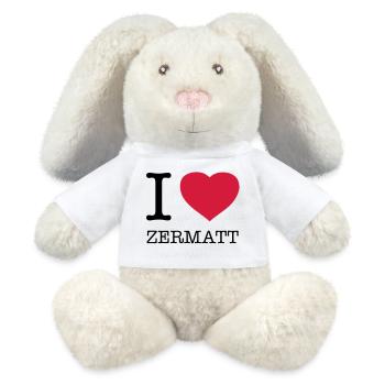 I LOVE ZERMATT - MiniFeet® RecycelHase® Creme - Weiß - Vorne