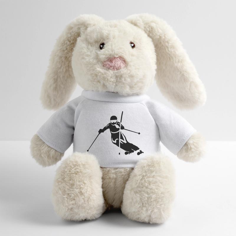 slalom Lapin en peluche recyclé MiniFeet® Crème