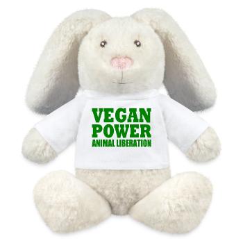 Vegan power animal liberation - MiniFeet® RecycelHase® Bunny Cream - white - Front