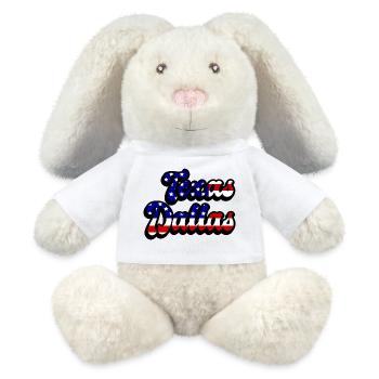 Dallas Texas USA flag design - MiniFeet® RecycelHase® Bunny Cream - white - Front