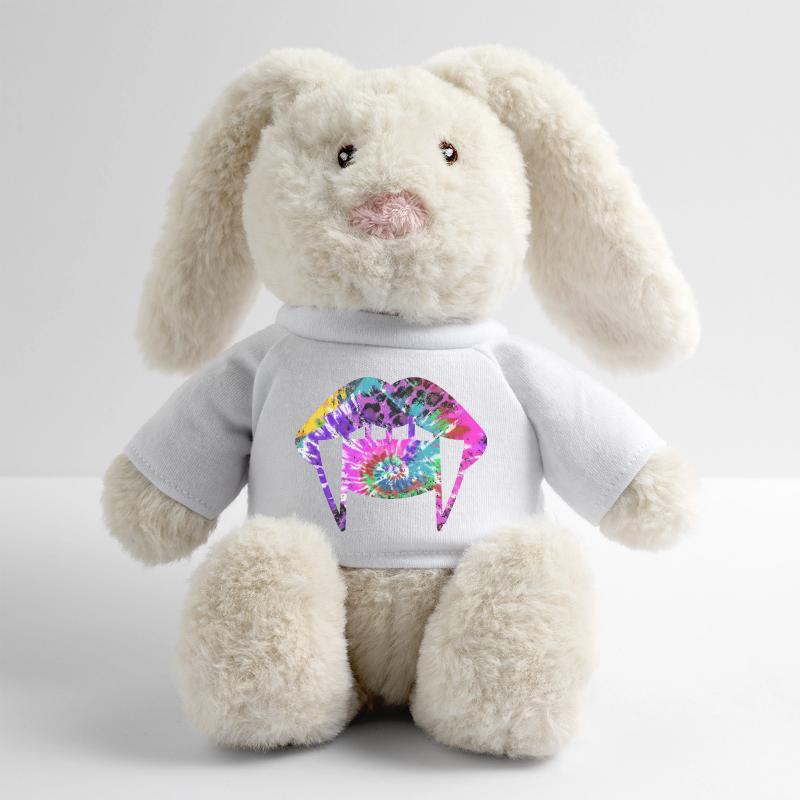 Groovy Vampirelips rose violet Lapin en peluche recyclé MiniFeet® Crème