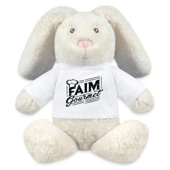 Gourmet Hunger - Foodie - MiniFeet® RecycelHase® Bunny Cream - white - Front