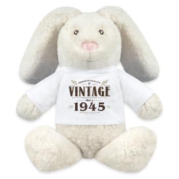 79 Jahre alter Jahrgang 1945 Limitierte Auflage 79. - MiniFeet® RecycelHase® Creme - Weiß - Vorne