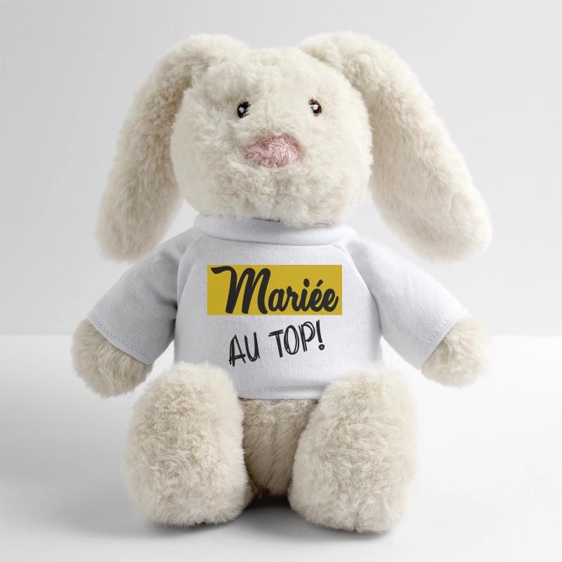 JUST MARRIED. EVJF. MARIEE Lapin en peluche recyclé MiniFeet® Crème