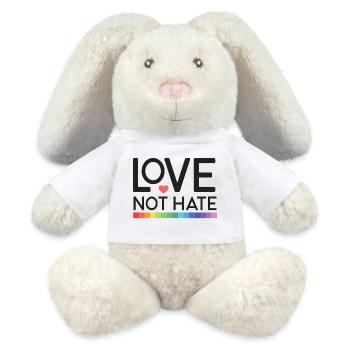 LGBT Pride Month - Love not Hate - MiniFeet® RecycelHase® Bunny Cream - white - Front
