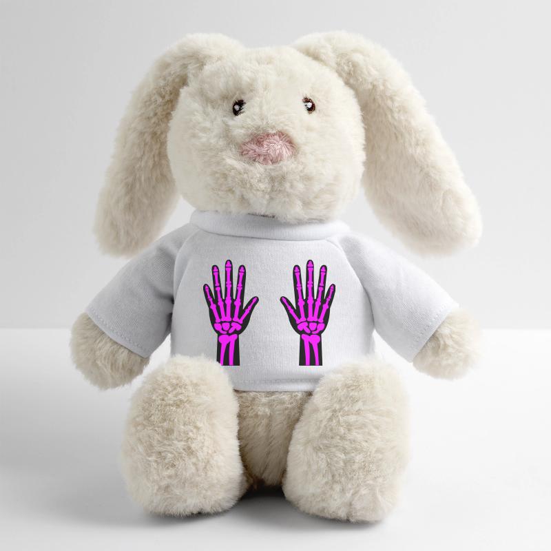 Mains Squelette 02 Lapin en peluche recyclé MiniFeet® Crème