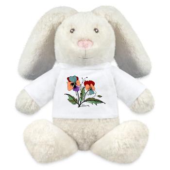 Bienenblumen auf schwarzem Hintergrund - MiniFeet® RecycelHase® Creme - Weiß - Vorne