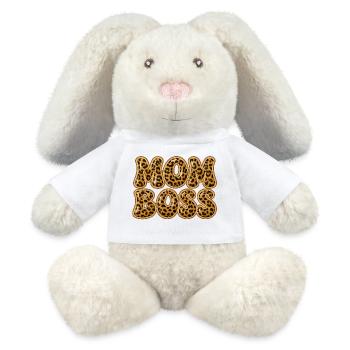 mom y2k design mit leopardenmuster - MiniFeet® RecycelHase® Creme - Weiß - Vorne